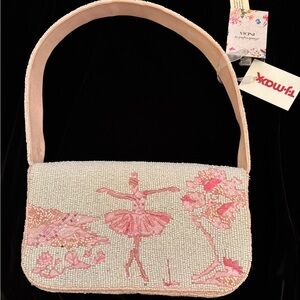 VIRAL Pink Beaded Ballerina Shoulder Bag